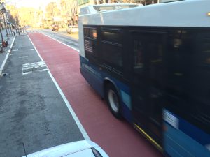 City Bus Red lane for rapid transit